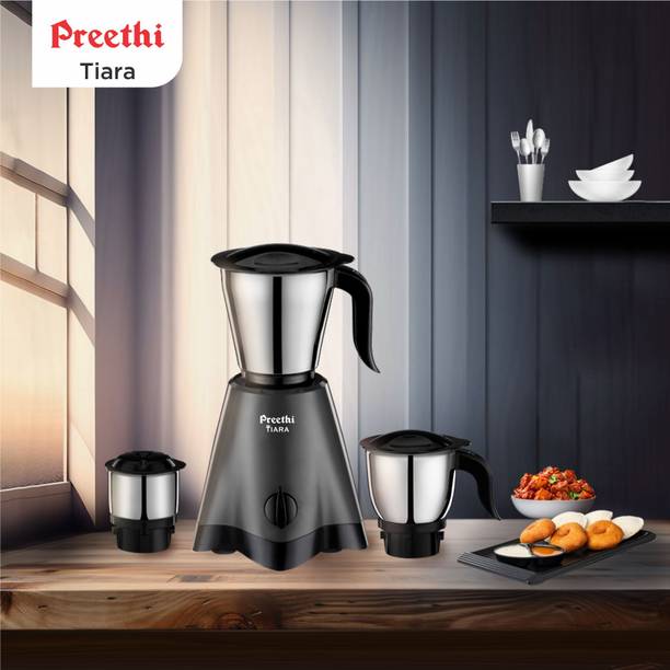 Preethi Tiara MG 275 500 W Mixer Grinder (3 Jars, Grey)