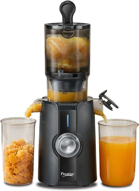 प्रेस्टीज Natura Cold Press Juicer|Reverse Function Prevents Clogs|Juice & Pulp Collectors 200 W