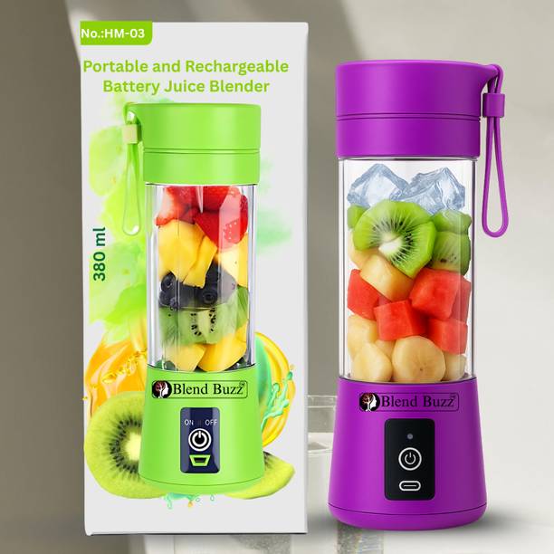Blend Buzz USB Portable Juicer Blender Rechargeable Juice Maker Mini Fruit Mixer 40 W Mixer Blender