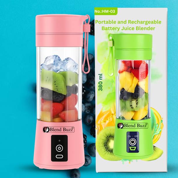 Blend Buzz Travel Friendly Portable USB Juicer Blender Rechargeable Smoothie Maker 40 W Mixer Blender