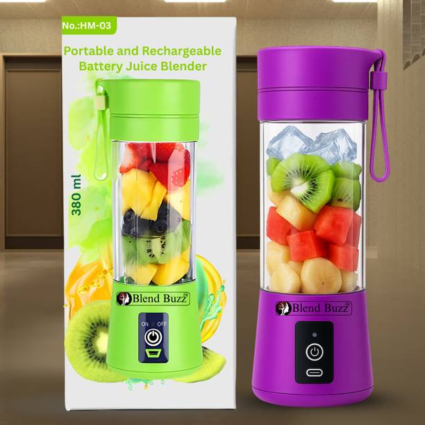 Blend Buzz Rechargeable Portable Juicer Blender USB Smoothie Maker Mini Grinder 40 W Mixer Blender