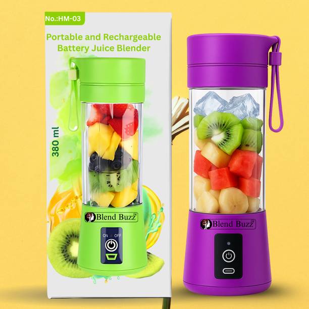 Blend Buzz USB Portable Juicer Blender Rechargeable Juice Maker Mini Fruit Mixer 40 W Mixer Blender