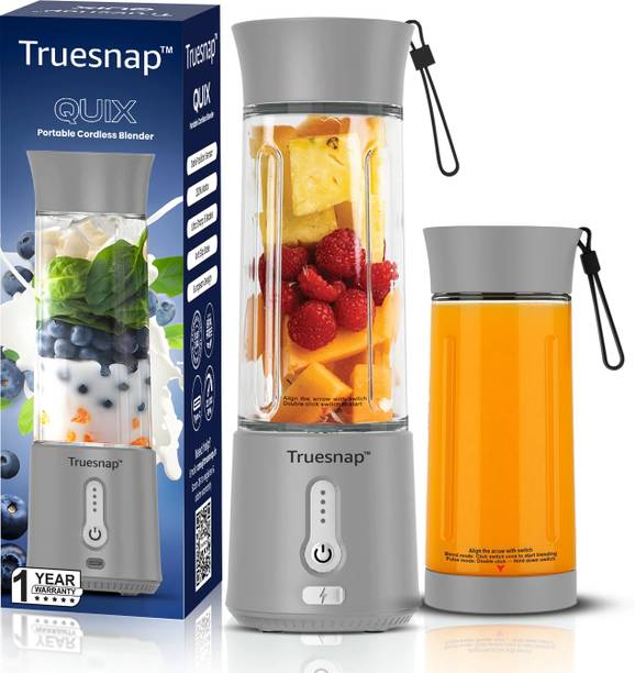 Truesnap QUIX 500ml Portable Blender | USB-C Rechargeable | 230 W Mixer Blender