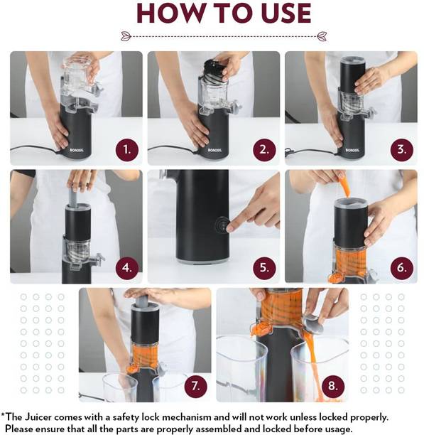 BOROSIL JUICER 150 W Juicer  (EASY JUICER BLACK | 2 Jars | Black)