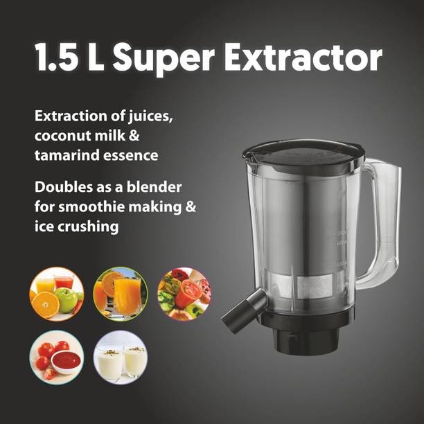 Preethi Zodiac Glitter MG-264 including Masterchef Jar 750 Juicer Mixer Grinder (5 Jars, Lavender/Black)