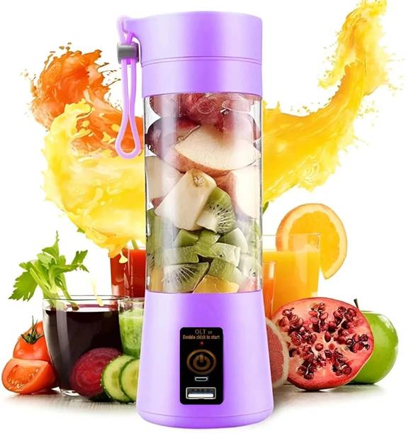 Praaj Portable 6-Sharp Blades Juicer with 2 USB Port (Micro USB & USB Type A) 40 W Juicer Mixer Grinder