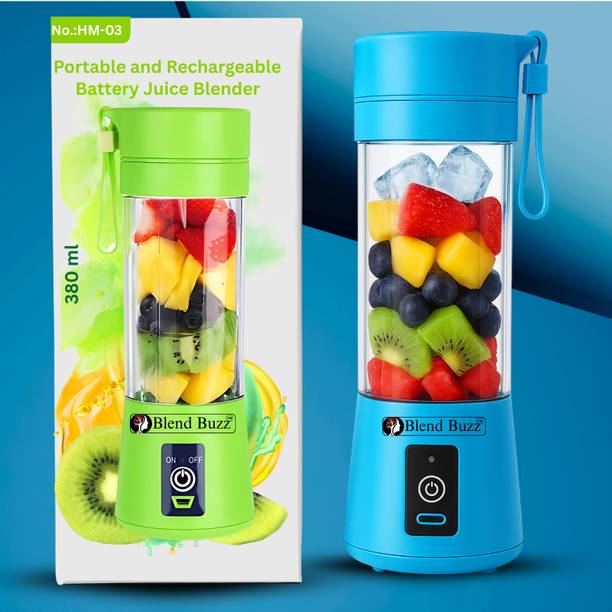Blend Buzz Travel Friendly Portable USB Juicer Blender Rechargeable Smoothie Maker 40 W Mixer Blender
