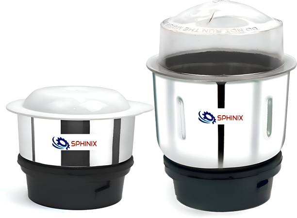 SPHINIX Combo Chutney Jar Mixer Jar (250ml 500ml) Fit on 2 Lock & 4 Teeth Coupler Mixer Juicer Jar