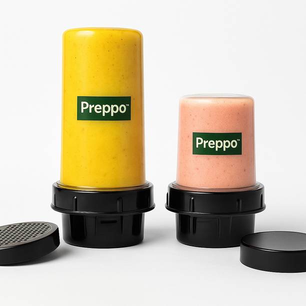 Preppo BulletMixerGrinderJarCombo(600ml+300ml)with2Lids Mixer Juicer Jar