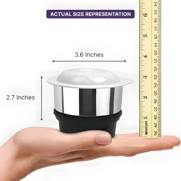 Shivchayaa Stainless Steel Dry Grinding Jar for Mixer Grinder with Safety Lid Mixer Juicer Jar