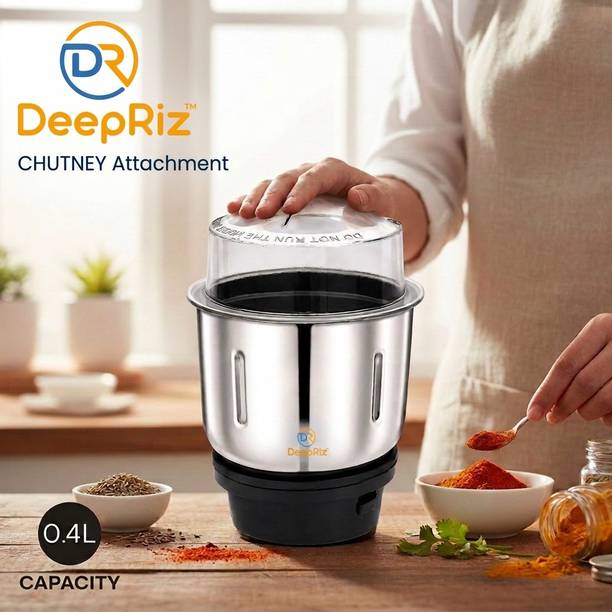DeepRiz Heavy Quality Stainless Steel 400ml Chutney Jar Suitable For All Mixer Grinder Mixer Juicer Jar