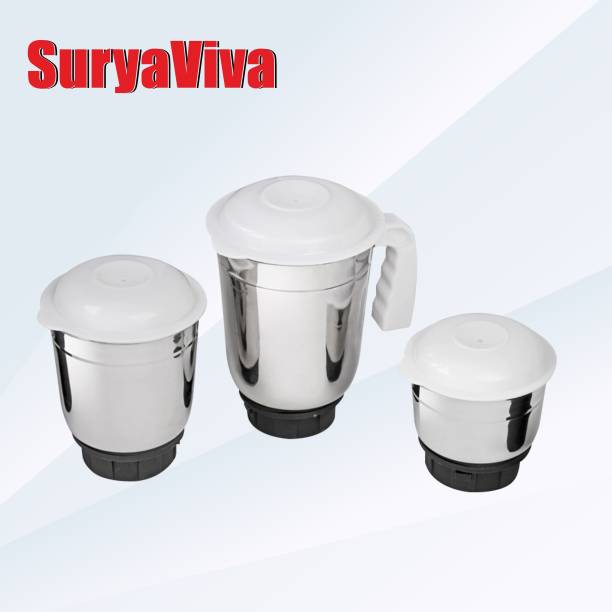 SURYAVIVA Set of 3 Stainless Steel Multipurpose Mixer Jar Suitable for all brands Mixer Juicer Jar