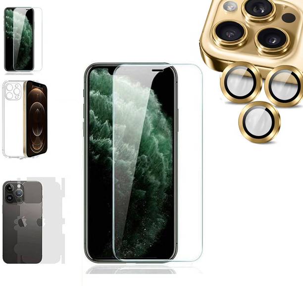 TELESHIELD Cover Accessory Combo for APPLE IPHONE 12 PRO BACK COVER|AR+AF RING|BORDERLESS TEMPERED|BACK MEMBRANE