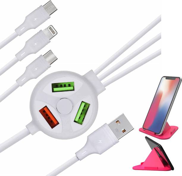 WOW GADGETS Cable Accessory Combo for All Mobile Devices, 6 in 1 Data Cable, and Phone Charging Stand