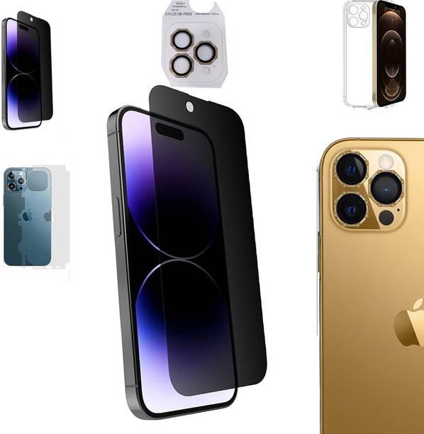 TELESHIELD Cover Accessory Combo for APPLE IPHONE 12 PRO BACK COVER|OCTA RING|BORDERLESS TEMPERED|BACK MEMBRANE