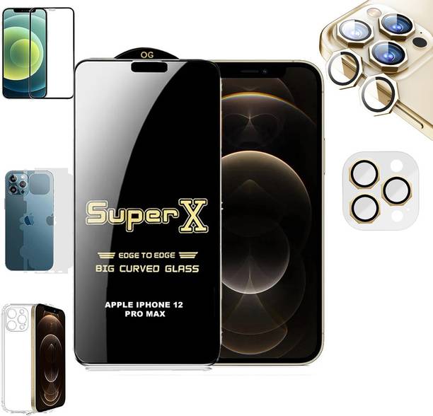Blate Case Accessory Combo for APPLE IPHONE 12 PRO MAX BACK CASE COVER|HEXAGON RING|SUPER X GLASS|BACK MEMBRANE