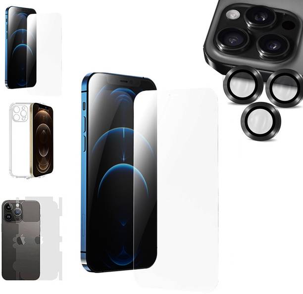 TELESHIELD Cover Accessory Combo for APPLE IPHONE 12 PRO MAX BACK COVER|CD RING|BORDERLESS TEMPERED|BACK MEMBRANE