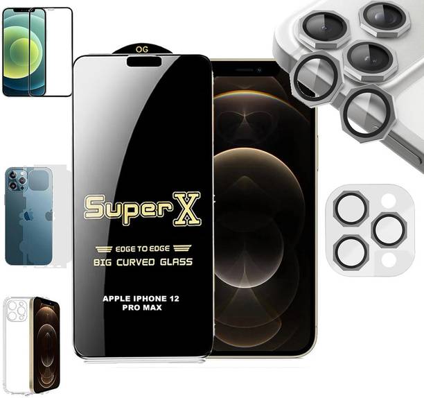 Blate Case Accessory Combo for APPLE IPHONE 12 PRO MAX BACK CASE COVER|HEXAGON RING|SUPER X GLASS|BACK MEMBRANE