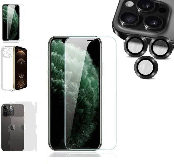 TELESHIELD Cover Accessory Combo for APPLE IPHONE 12 PRO BACK COVER|AR+AF RING|BORDERLESS TEMPERED|BACK MEMBRANE