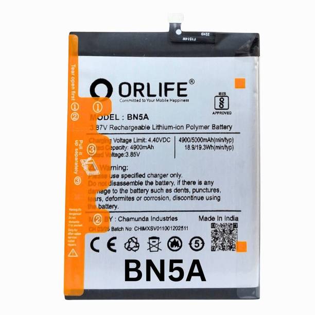orlife Mobile Battery For  Xiaomi Redmi Note 10 5G | Poco M3 Pro 5G | BN5A (1 Year Replacement Warranty)