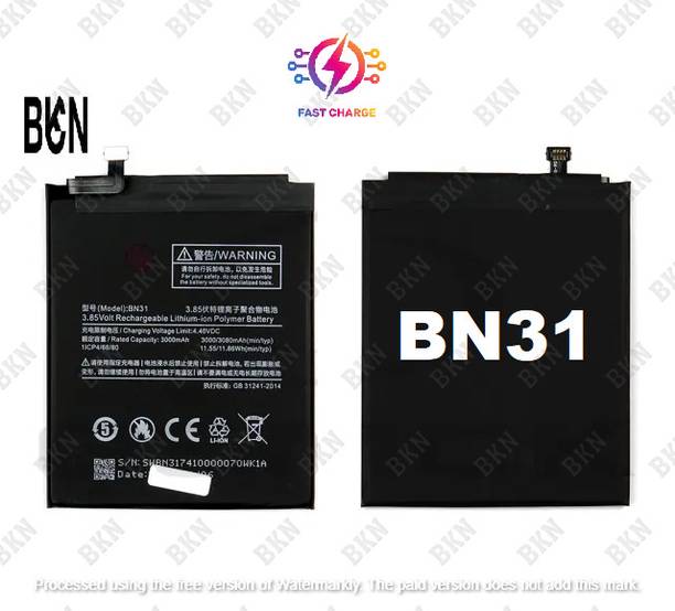 BKN Mobile Battery For  XIAOMI / REDMI / Mi Redmi 5X, Y1, Y1 Lite Mi A1, Y2 (A1/Y1LITE/5X Mi5X/ REDMI NOTE 5A 5A PRO/BN31)