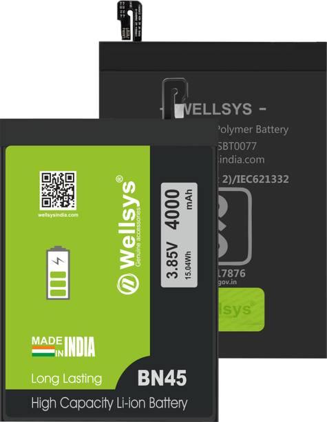 WELLSYS Mobile Battery For  Xiaomi Redmi Note 5 Pro (BN45) 4000MAH