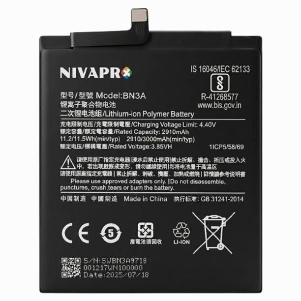 NIVAPRO Mobile Battery For  MI BN3A Xiaomi Redmi Go / M1903C3GG / M1903C3GH / M1903C3GI COMPATIBLE 3000mAh