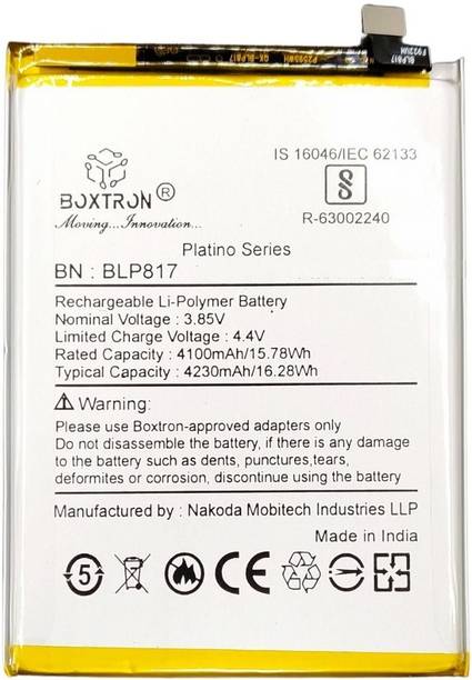 Boxtron Mobile Battery For  Original Oppo A15 / A15s / A3S (BLP817) / 4250mAh Capacity / 3.85V / Lithium Polymer Battery / 180 days Replacement Warranty