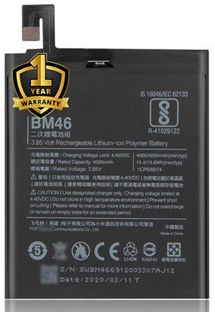 Ximytec Mobile Battery For  Xiaomi BM46 Redmi Note 3