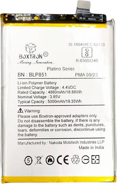 Boxtron Mobile Battery For  Original BLP851 battery for Oppo A74/A54 (5G) 5000mAh Capacity / 3.85 V / Lithium Polymer / 180 Days Replacement Warranty