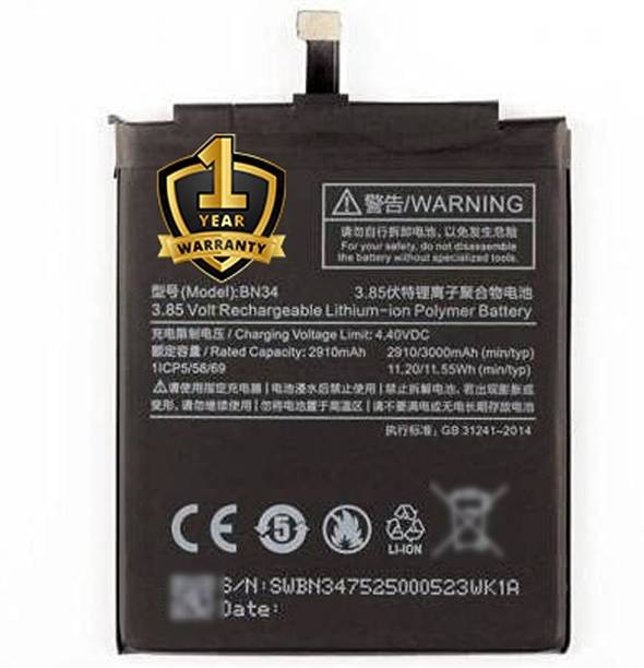 Ximytec Mobile Battery For  Xiaomi BN34 Redmi 5A