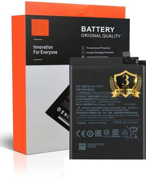 GIFFEN Mobile Battery For  Xiaomi Redmi Mi 6 Pro / Mi 6A / A2 Lite (BN47) - Supports Fast Charging