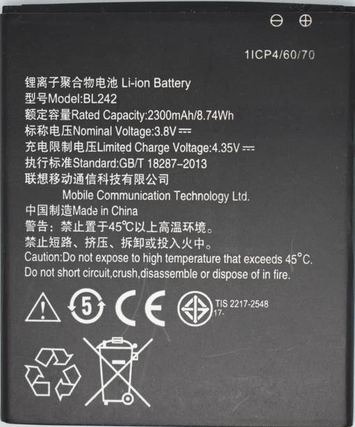 FULL CELL Mobile Battery For  Lenovo A6000 , A6000 Plus (BL242)