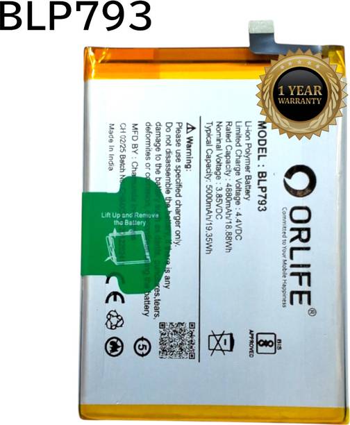 orlife Mobile Battery For  Realme 20 (Narzo 30A) Realme C12, C15, BLP793 (1 Year Replacement Warranty )