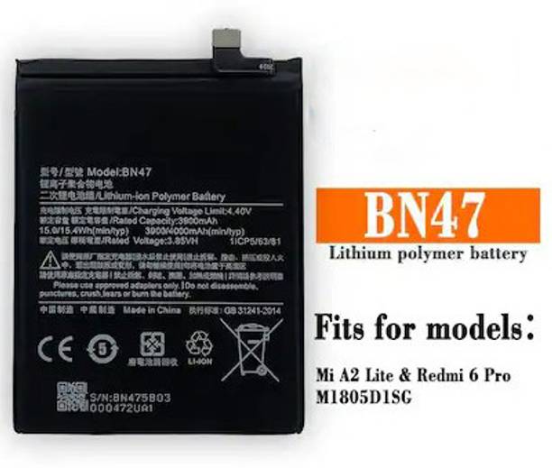 imbi Mobile Battery For  Xiaomi Mi A2 Lite/ Redmi 6 Pro (Model BN-47) Xiaomi Mi A2 Lite/ Redmi 6 Pro BN47