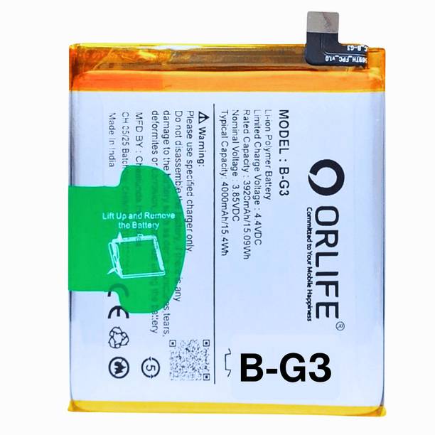 orlife Mobile Battery For  Vivo X27 Pro , Vivo Y91 / Y93 / Y95 |B-G3( 1 Year Replacement Warranty )
