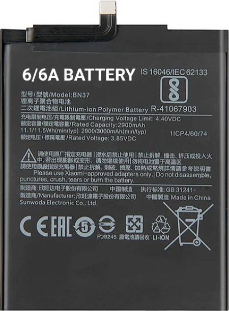 MATSV Mobile Battery For  XIAOMI Mi Redmi 6 / 6A BN37 3000mAh