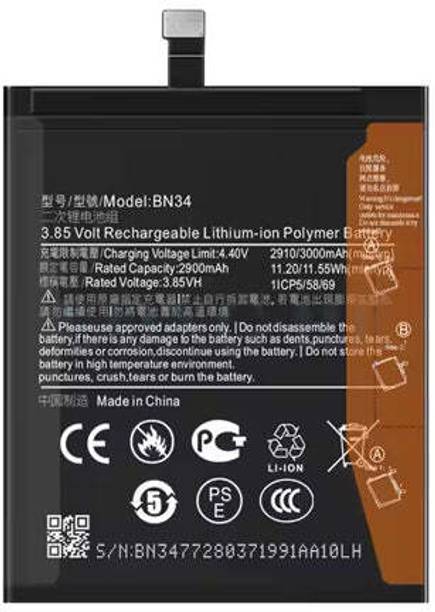 Close2deal Mobile Battery For  Xiaomi Redmi Xiaomi 5A/ 5A/ Mi 5A/ BN34/ 3000mAh