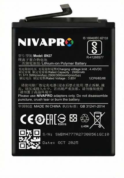 NIVAPRO Mobile Battery For  MI BN 37 M1804C3DG, M1804C3DH, M1804C3DI M1804C3CG, M1804C3CH, M1804C3CI