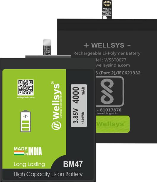 WELLSYS Mobile Battery For  Xiaomi Redmi Note 3 / Note 3 Pro / Note 3x (4000 mAh) BM47