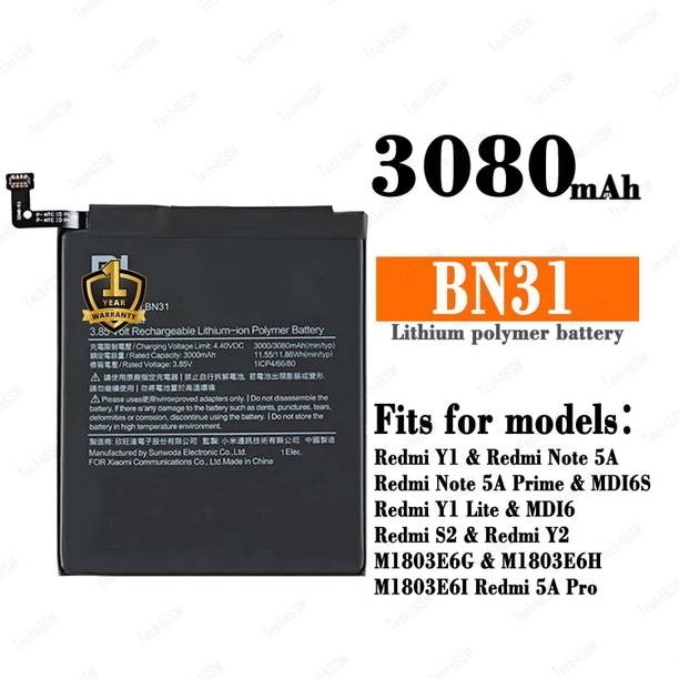 Tech4GSM Mobile Battery For  Xiaomi Xiaomi Mi A1, Xiaomi Mi 5X, Xiaomi Redmi Note 5A