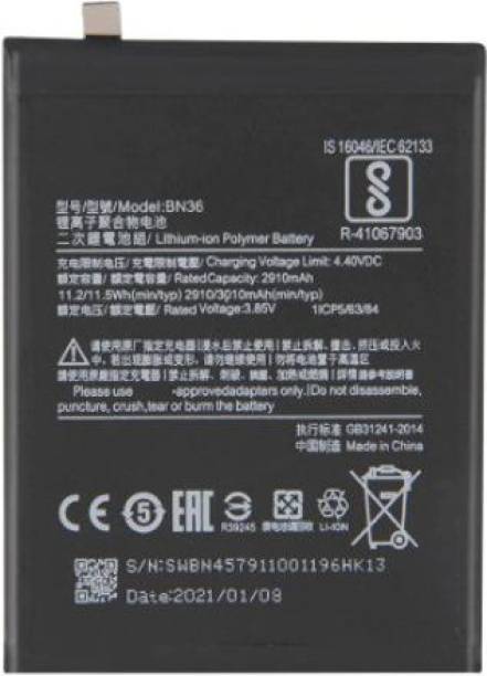 NAFS Mobile Battery For  Xiaomi Redmi Mi 6X Mi6X Mi6X MiA2 Mi A2 BN36