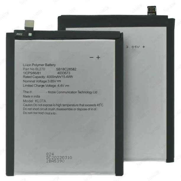 GSMArena Mobile Battery For  Lenovo BL270 Lenovo K6 Note, K6 Plus, K8 Note (XT1902-3), Motorola Moto E5