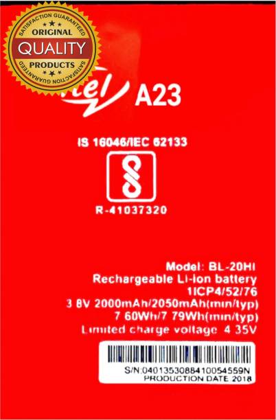 MATSV Mobile Battery For  Itel A 23/ BL-20HI/ 2000mAh