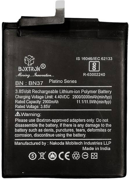 Boxtron Mobile Battery For  Original Xiaomi Redmi 6A - BN37 3000 mAh Battery Capacity 180 Day's Replacement Warranty