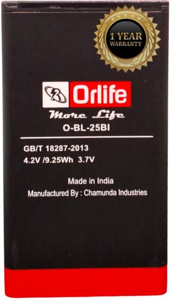 orlife Mobile Battery For  Itel BL-25BI , 100% OG Quality ( 1 Year Replacement Warranty )