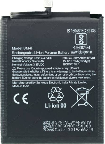Zewon Mobile Battery For  Xiaomi Ml A3 M1906F9SH M1906F9SI Battery 6 Months Warranty*