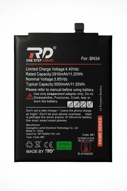 RD Mobile Battery For  Xiaomi Redmi 5A smartphone BN34 compatible smartphones