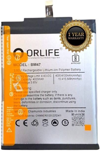 orlife Mobile Battery For  Xiaomi Redmi 3, 3s, 3X, 3 Pro, 3s Prime, 4, 4X, BM47 (1 Year Replacement Warranty )