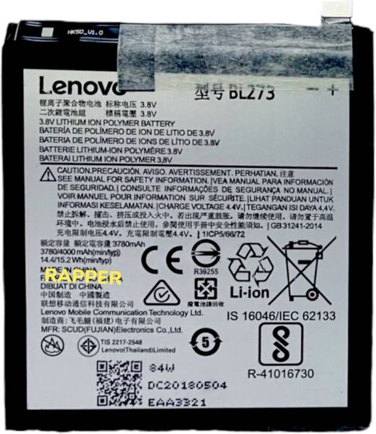 RAPPER Mobile Battery For  Lenovo K8 Plus BL273 (4000mAH)